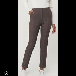 Ann Taylor Loft Tapered Leg Slim Ankle Trousers, gray Plaid, Marisa Fit sz 10